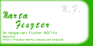 marta fiszter business card